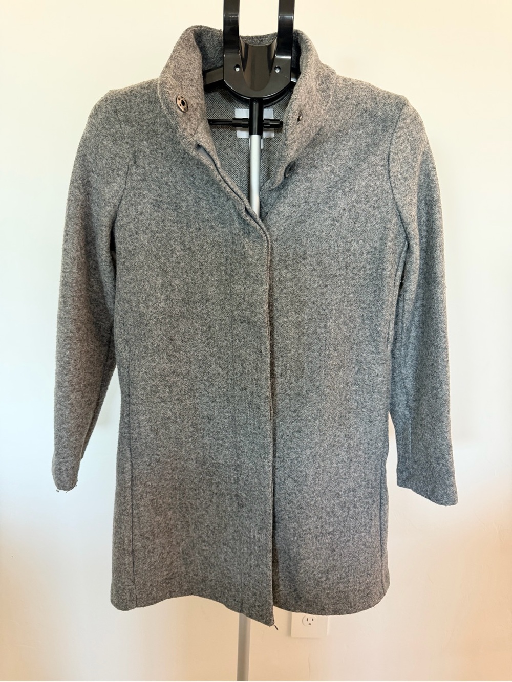 Old Navy Grey Stand-Collar Trench Coat